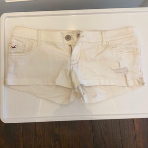 White Jean hollister shorts